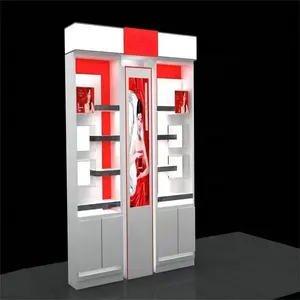 Beauty Salon Cases Make Up Showcase Cosmetic Store Display Idea Acrylic Cosmetics Shelter Display Stand