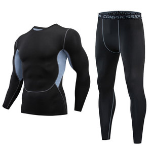 Plus collant sportivi in velluto tuta asciutta traspirante <span class=keywords><strong>Fitness</strong></span> abbigliamento caldo tuta da corsa da <span class=keywords><strong>uomo</strong></span> - Product Image 3