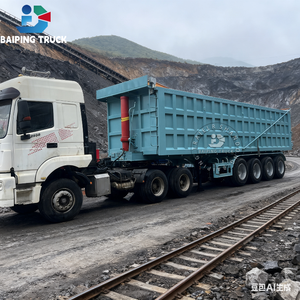 BAI PING Venta directa de fábrica de camión volquete trasero de <span class=keywords><strong>4</strong></span> <span class=keywords><strong>ejes</strong></span> 30-45m ³ y semirremolque volquete querido con función de inclinación - Product Image 1