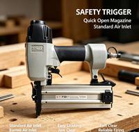 ZCMAX F50 Pneumatic Brad Nailer 18GA Air Nail Gun untuk Paku Lurus 10-50mm Dekorasi Furnitur Kayu Kabinet.