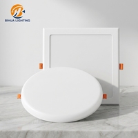 Plafonnier LED encastré sans cadre, rond ou carré, en aluminium, pour intérieur, OEM/ODM, 9W, 18W, 24W, 36W, SMD