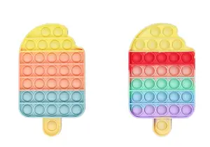 Juguete Antiestrés con forma de helado para niños, juguete de burbujas para aliviar el estrés