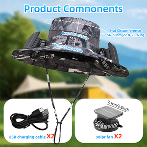 Gorra de Pesca <span class=keywords><strong>con</strong></span> Ventilador <span class=keywords><strong>Solar</strong></span>, Gorra de Protección <span class=keywords><strong>Solar</strong></span>, Visera <span class=keywords><strong>para</strong></span> Exteriores, Sombrero de Pesca <span class=keywords><strong>para</strong></span> Hombres y Mujeres - Product Image 6