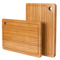 Tabla de cortar de bambú personalizada al por mayor con ranura para jugos y orificio para colgar, tabla de cortar ecológica para carne y verduras