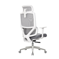 Chaise de bureau ergonomique contemporaine PM-115 en maille, hauteur réglable, inclinaison adaptative, base pivotante pour bureau à domicile et atelier