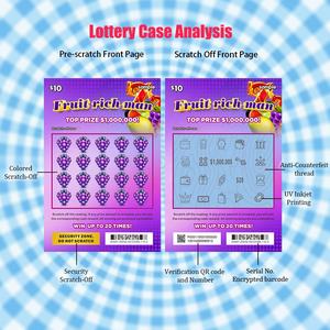 Services d'impression numérique de conception de jeu gratuits pour les commandes en gros de cartes à gratter Lotto personnalisées - Product Image 2