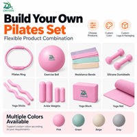 Kit d'accessoires de fitness et de yoga personnalisé avec logo, comprenant un anneau de Pilates, une balle de Pilates, des bandes de résistance et des poids de fitness