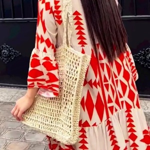 Vestidos Personalizados para Mujer, Ropa Casual de Calle, Estilo Vintage, Cuello en V Geométrico, Vestidos Largos Holgados de Playa, Elegantes Vestidos Maxi de Verano - Product Image 6