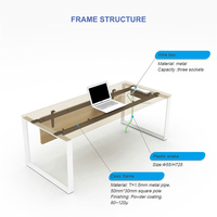 Meuble de bureau à domicile, cadre en acier moderne, table d'étude d'angle simple