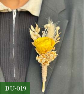 ดอกกุหลาบแห้งสีเหลืองธรรมชาติสำหรับตกแต่งชุดแต่งงาน BU-019 - Product Image 1