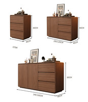 Buffet mural intégré en bois massif de style crème, avec tiroirs, pour cuisine, salle à manger, salon, armoire de rangement OEM