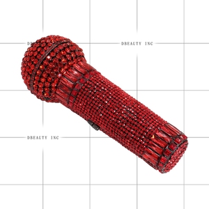 Pochette de soirée unique pour femme avec microphone en strass, sac à main scintillant pour soirée et fête - Product Image 4