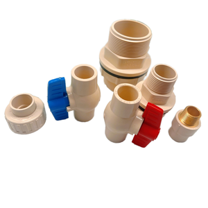 CPVC ASTM D2846 SDR11 3/4 "VANNE À BILLE POIGNÉE BLEUE ET ROUGE pour EAU CHAUDE ET FROIDE - Product Image 1