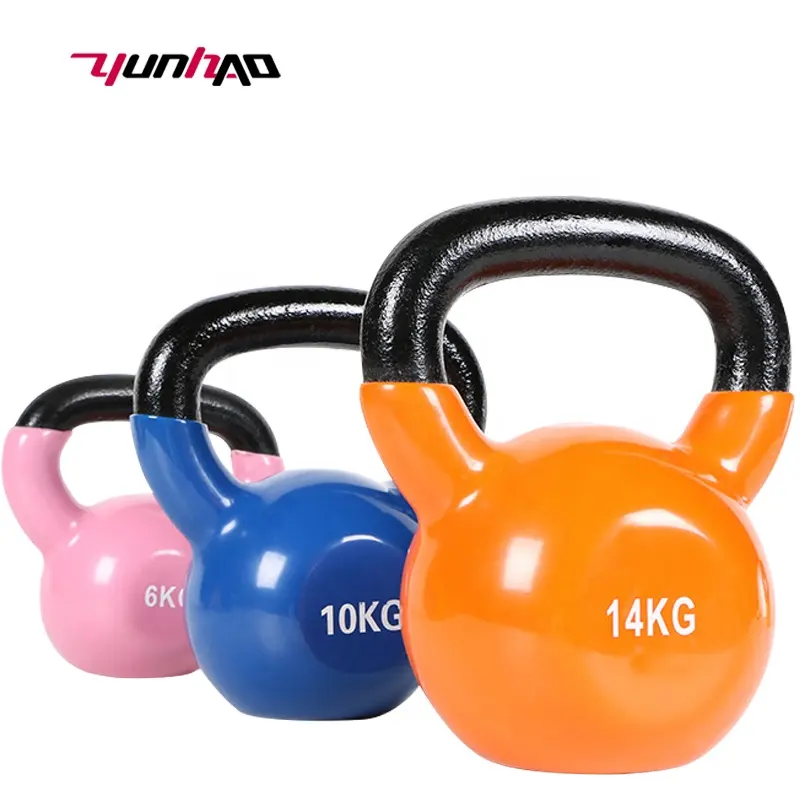 Yuncheng थोक जिम होम कस्टम लोगो 4-32 KG कच्चा लोहा Vinyl Neoprene सूई Kettlebell