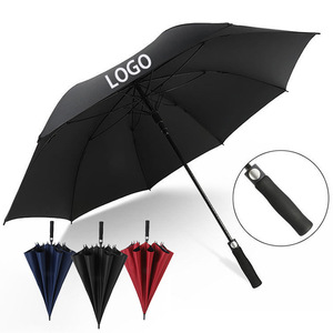 Wholesale 30 Inch Semi-Automatic Hotel <b>Windproof</b> 190T Pongee Fabric Luxury Promotional Branded Custom Straight Golf <b>Umbrella</b> - Product Image 1
