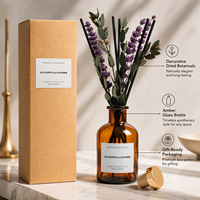 Diffuseur de parfum botanique à étiquette privée avec boîte cadeau texturée pour la décoration intérieure et la vente au détail