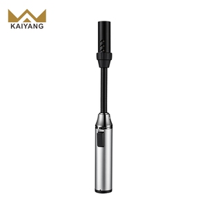 Briquet à gaz à flamme nue en acier inoxydable long, coupe-vent pour cuisinière et camping - Product Image 1