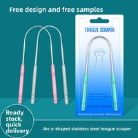 Grattoir à langue en U de qualité supérieure, professionnel, hygiénique, réutilisable, portable, de qualité chirurgicale, recommandé par les dentistes, vente en gros