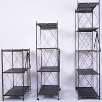 Étagères de rangement en métal noir peint, pliables, robustes, promotion en gros personnalisée en usine, étagères de cuisine à domicile