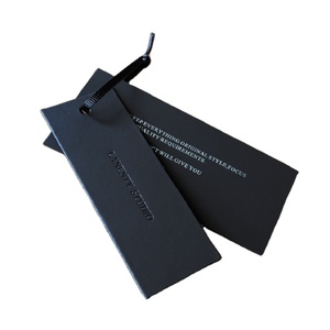 Etiqueta colgante de tarjeta negra personalizada, etiqueta de ropa con estampado láser, etiqueta colgante de ropa con logotipo de marca en relieve - Product Image 4