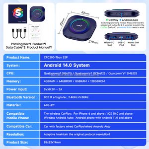 อะแดปเตอร์ Carplay ไร้สาย 4 in 1 Mirrorlink ในรถยนต์ 8GB 128GB รองรับ Android Auto ระบบ Android 14 Sm6115 Carlinkit Tbox S2P กล่องรับสัญญาณทีวี วิดีโอ Ai Box - Product Image 5