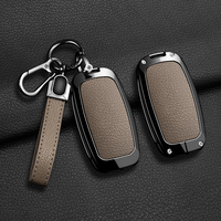Étui de protection en métal et cuir pour clé de voiture Genesis G80 2023 2024 2025 G70 G90 G90RS4 GV60 GV80 Series, porte-clés tendance