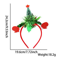 Serre-tête Mini Sapin de Noël 2027, Décoration Créative pour Fête de Noël, Serre-tête Étoile à Cinq Branches Petit Sapin