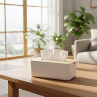 Caixa de Lenços de Bambu Ecológica com Grande Capacidade, Suporte Retangular para Guardanapos, Estojo Sustentável para Lenços Faciais para Casa, Escritório e Hotel