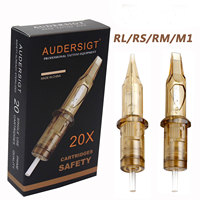 Kissure 20 pièces Aiguilles de cartouche de tatouage avec membrane Cartouches de sécurité Aiguilles de tatouage jetables pour artiste