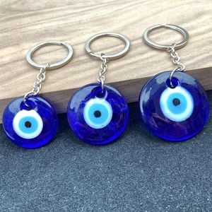 Porte-clés et pendentifs œil turc bleu, amulette porte-bonheur en verre et métal pour la création d'ornements suspendus - Product Image 4