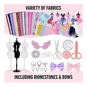 Kit de Costura DIY Unisex, Maniquí de Plástico Fundido a Presión, Plantillas de Tela, Tijeras, Agujas, Marcadores, Cintas, Adornos, Flores, Lazos, Almacenamiento - Product Image 2