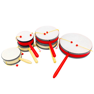 Wholesale 4/6/8 Inch Wooden Rattle Drum Wooden Hand Drum <b>Musical</b> <b>Instrument</b> Toy Orff Percussion <b>Instrument</b> Toy for Kids Playing - Product Image 1