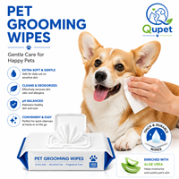 Lingettes pour animaux de compagnie en vrac, 80 lingettes, parfum floral naturel, lingettes douces pour un nettoyage en profondeur, pour chats et chiens, sans alcool, résistantes aux déchirures