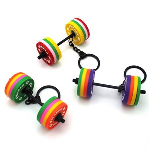 Offre Spéciale – Porte-clés en caoutchouc amovible haltère et barre de musculation, ensemble de pendentifs sportifs, accessoires créatifs pour cadeaux de fitness - Product Image 6