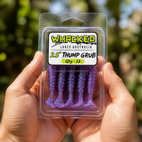Emballage personnalisé en blister transparent pour leurres de pêche en PET avec autocollant pour leurres de pêche en plastique souple