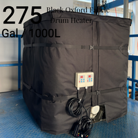 MEGA YUNENG Chauffe-citerne IBC noir 275 gallons (1000L) avec isolation thermique, protection hivernale contre le gel, chauffage à l'huile 3000W 120V