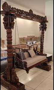 Nuevo Columpio Tradicional de Madera Maciza Hecho a Mano para el Hogar, Columpio de Madera de Teca Hecho a Mano, Columpio de Madera de Teca Tallado a Mano de Estilo Indio - Product Image 2