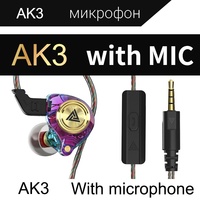 Écouteurs filaires QKZ AK3 FiLe 3,5 mm avec microphone, HiFi, moniteur de basses, pour le sport et le gaming