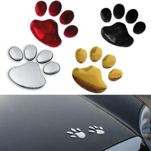 Pegatina 3D de PVC para coche, pegatina de cubierta de PVC para decoración de motocicleta, huella de perro, gato, oso, 1 par - Product Image 2