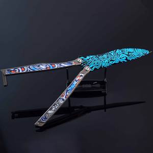 Gioco per la pace accessori del gioco freddo anteriore coltello a farfalla pieno metallo arma modello ragazzo collezione giocattolo 25cm senza lame spada giocattolo - Product Image 4