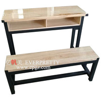 Student Chair Wooden Writing Tablet Table with Desk Adult Study Table and Chair Metal Frame Modern Style Desk & Chair
