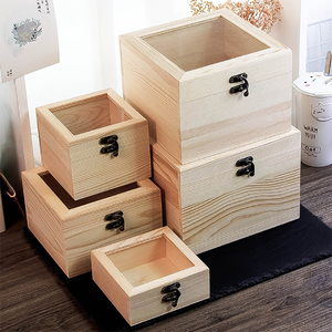 Hộp Quà Cưới Chưa Hoàn Thành Hộp Quà Lưu Niệm Tùy Chỉnh Bằng Gỗ Nguyên Khối Hàng Đầu Bằng Acrylic Trong Suốt Hộp Quà Tặng Bằng Gỗ Có Nắp Trong Suốt Mới Sinh Ra - Product Image 4