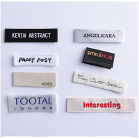 Étiquette tissée en coton avec logo personnalisé, étiquette de marque en tissu imprimée OEM, étiquette d'instructions d'entretien des vêtements, étiquette de taille pour vêtement