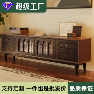Mueble de TV de madera maciza Weihang, estilo vintage, mueble de TV con almacenamiento, para sala de estar, uso doméstico - Product Image 4