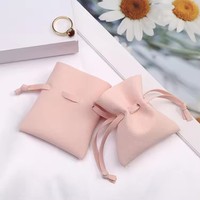 Pochette à cordon en microfibre avec logo personnalisé, sac de rangement pour bijoux fait main, sac de rangement anti-poussière pour bijoux, emballage de luxe pour bijoux, sac à cordon