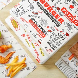 Custom Logo Printed <b>Greaseproof</b> <b>Paper</b> for Fast Food Packaging Sandwich Shawarma Wrapping Burger Hamburger - Product Image 1