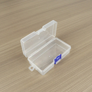 Transparent Plastic <b>Storage</b> <b>Box</b> Rectangle 12.8x6.9x3.5cm With Blue Lock For Stationery Tools And Accessories Organizing - Product Image 4