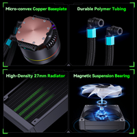 Enfriador Líquido para CPU SNPWMAN de 360 mm, Ventiladores PWM Silenciosos ARGB, Radiador de Refrigeración por Agua de Triple Fila para Computadora de Escritorio