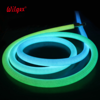 Cordon lumineux néon tressé de qualité supérieure avec gaine en tissu, résistant à la poussière et aux rayures, flexible et torsadable pour installation complexe