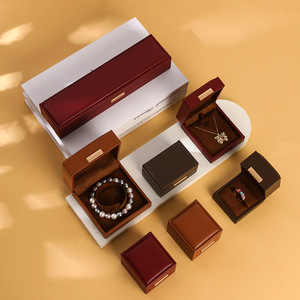 Custom Logo Jewelry <b>Box</b> Manufacturer Wholesale Price Pendant Bracelet PU Leather <b>Ring</b> Jewelry <b>Box</b> for Personality Brand Custom - Product Image 2